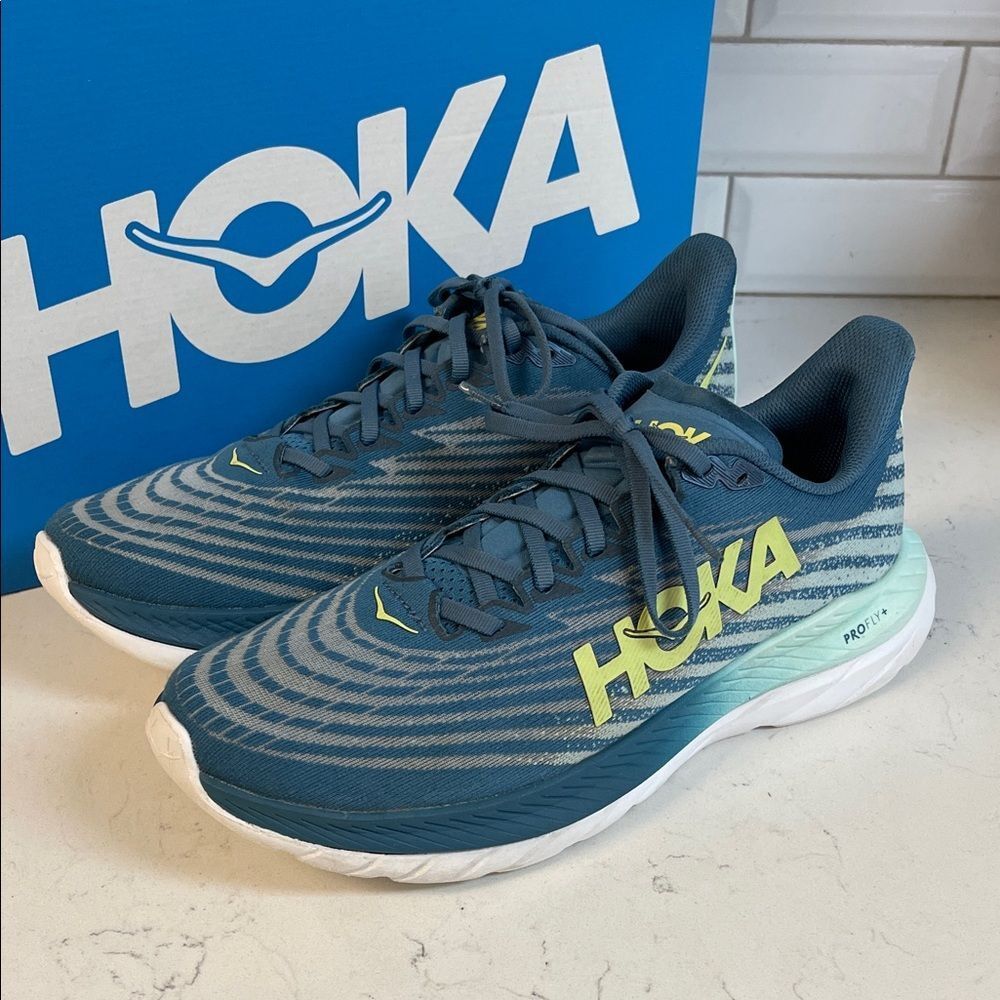 HOKA Mach 5 'Bluesteel Sunlit Ocean' Mens Size 10.5 D Standard - Medium Width
